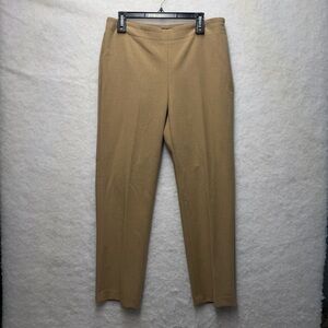 TALBOTS Heritage Fit Tan Side Zip Stretch Trousers Career Work Pants Womens 12